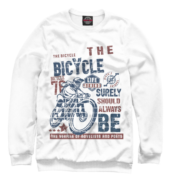 Свитшот для девочек с изображением Велосипед в жизни каждого! цвета Белый