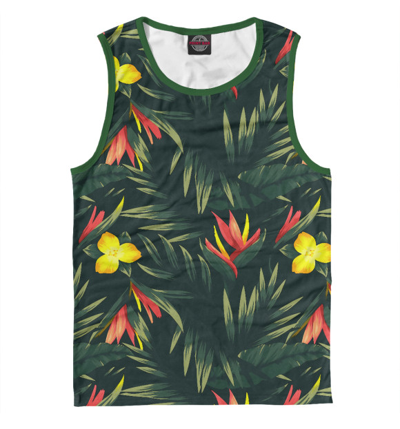 Мужская майка с изображением Гавайский стиль цвета Белый