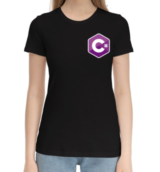 Женская хлопковая футболка C Sharp Logo