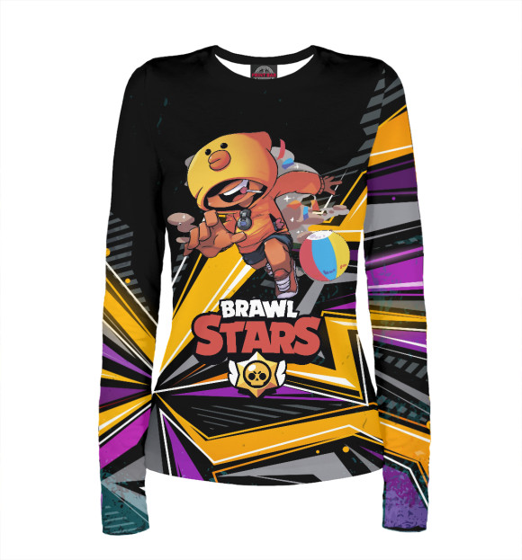 Женский лонгслив с изображением Brawl stars цвета Белый