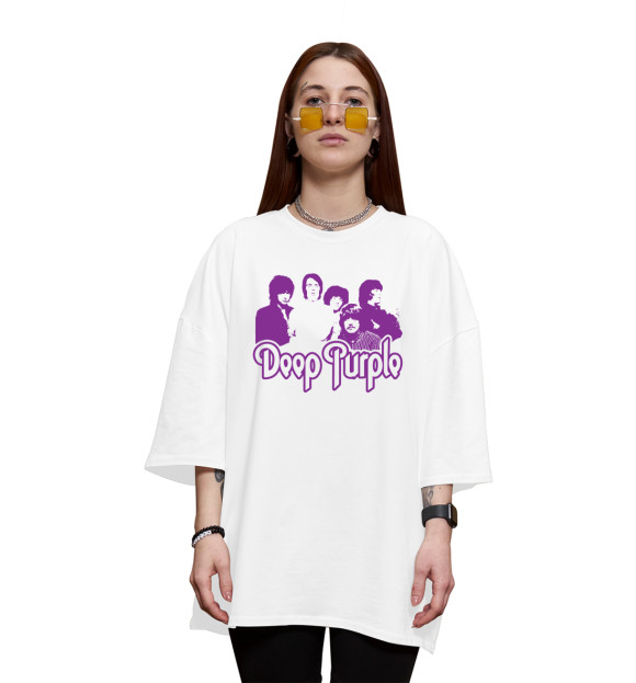 Женская футболка оверсайз с изображением Deep Purple цвета Белый