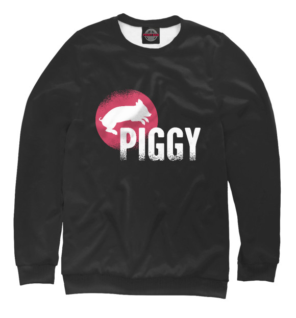 Женский свитшот с изображением Piggy цвета Белый