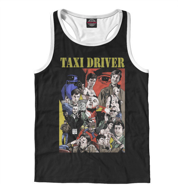 Мужская майка-борцовка с изображением Таксист де Ниро цвета Белый
