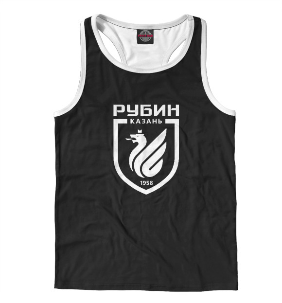 Мужская майка-борцовка с изображением ФК Рубин цвета Белый