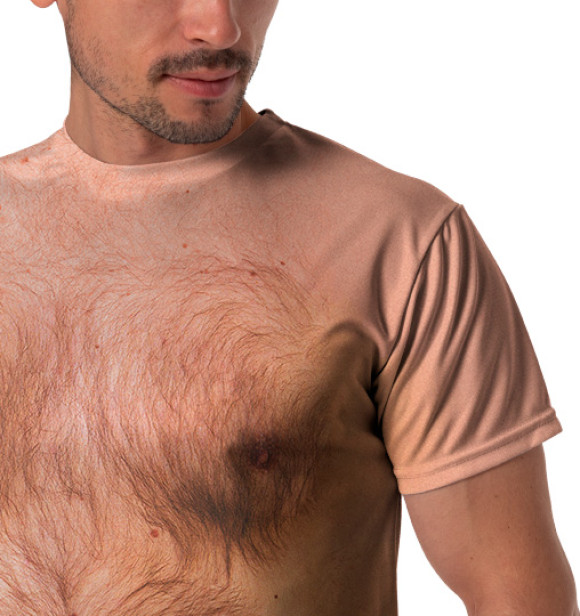 Мужская футболка с изображением Волосатая грудь цвета Белый