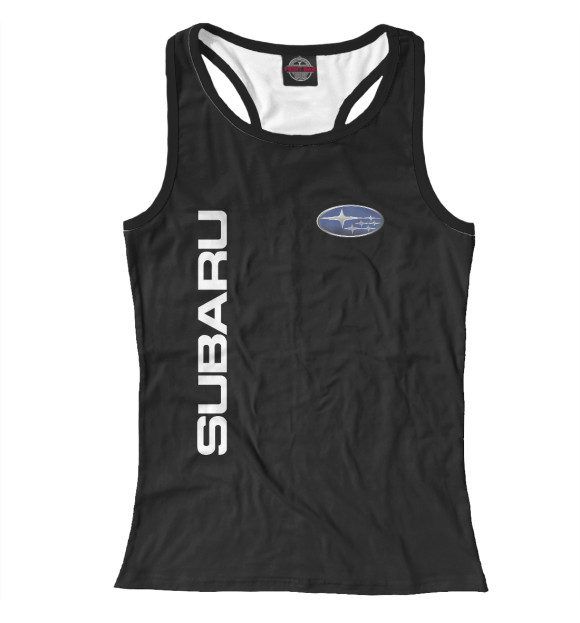 Женская майка-борцовка с изображением Subaru цвета Белый