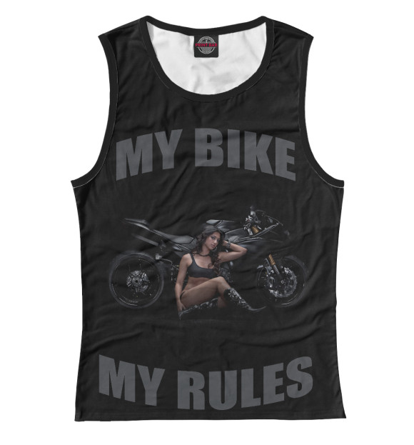 Майка для девочки с изображением My bike - my rules цвета Белый