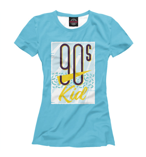 Женская футболка с изображением 90s Kid цвета Белый
