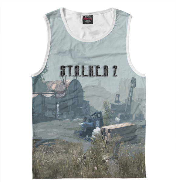 Майка для мальчика с притом STALKER 2 цвета Белый Майка для мальчика с изображением STALKER 2 цвета Белый