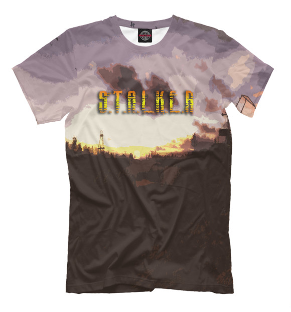 Мужская футболка с изображением Stalker цвета Белый