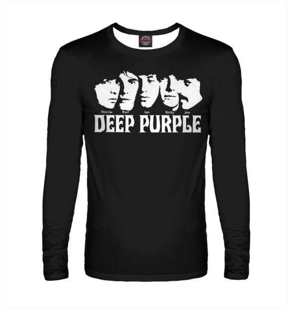 Мужской лонгслив с изображением Deep purple цвета Белый