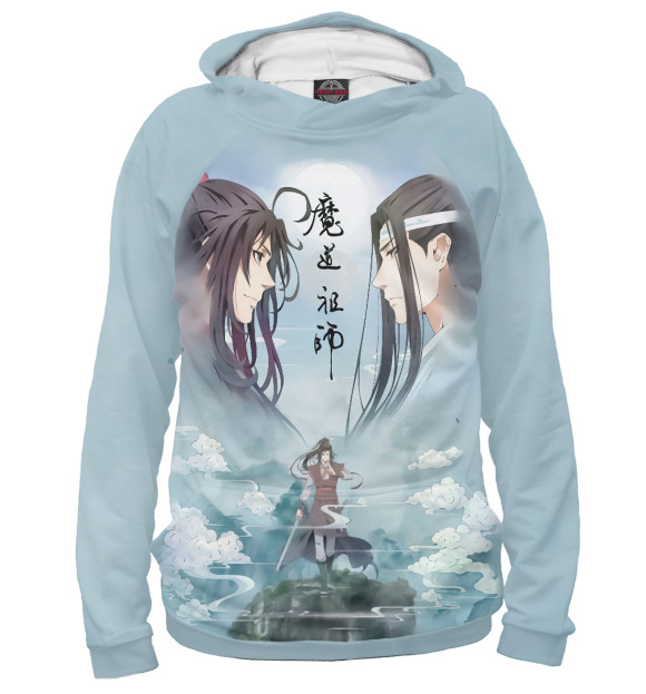 Женское худи с притом Магистр дьявольского культа цвета Белый Женское худи с изображением Магистр дьявольского культа цвета Белый