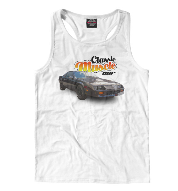 Мужская майка-борцовка с изображением Classic muscle car chevrolet camaro цвета Белый
