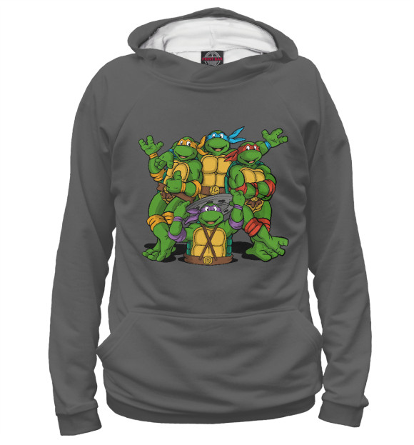Женское худи с изображением Ninja turtles цвета Белый