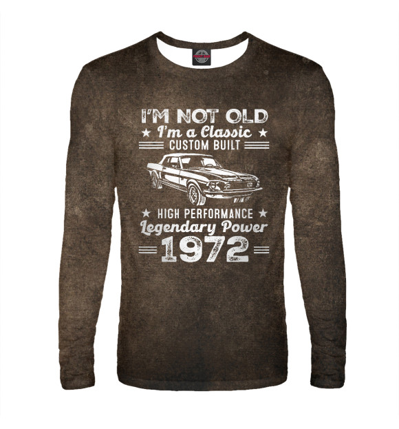 Мужской лонгслив с изображением I'm Not Old I'm 1972 цвета Белый