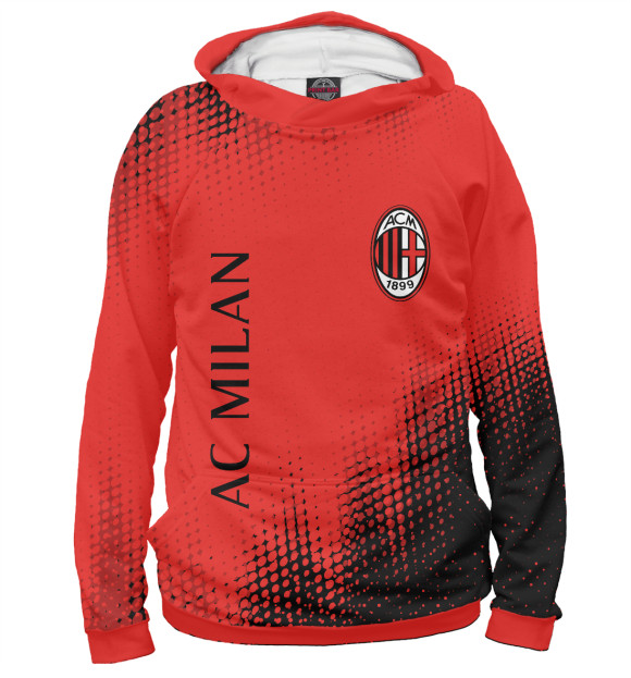Мужское худи с изображением AC Milan / Милан цвета Белый