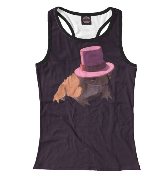 Женская майка-борцовка с изображением Жаба цвета Белый