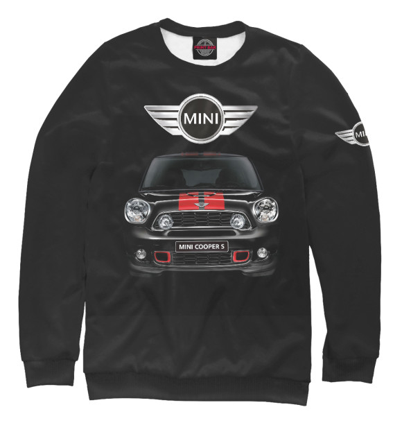 Мужской свитшот с изображением Mini Cooper цвета Белый