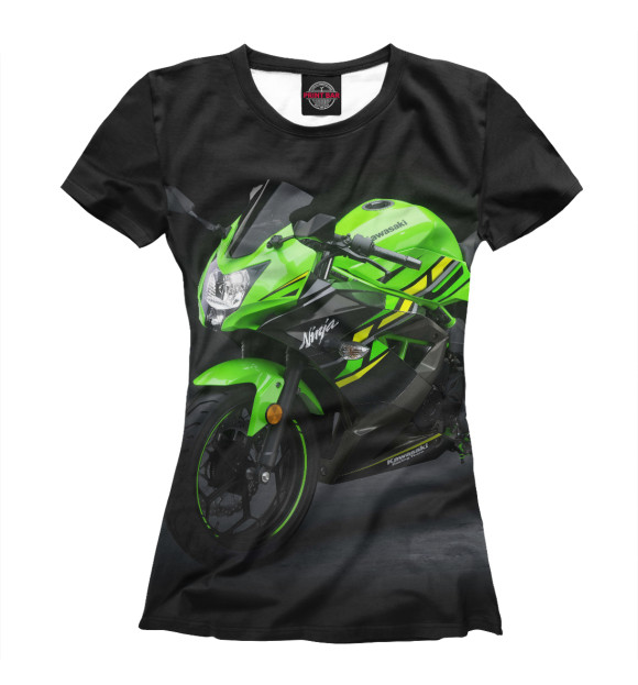 Женская футболка с изображением Kawasaki цвета Белый
