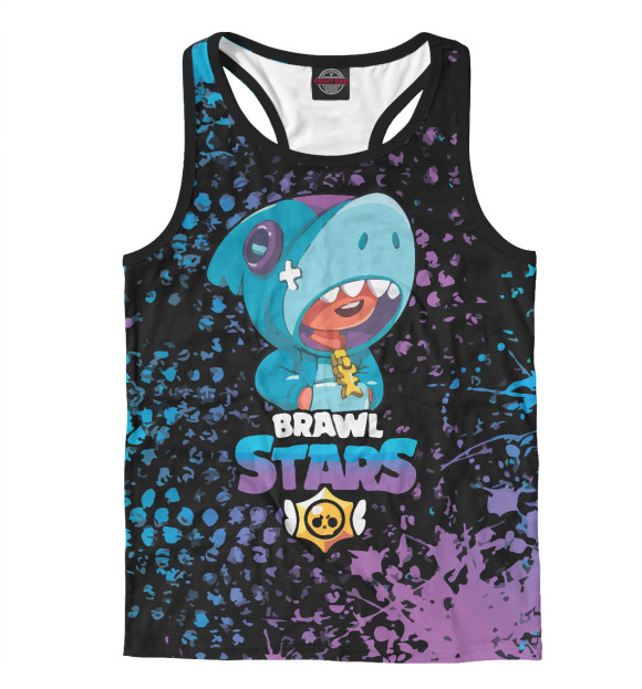 Мужская майка-борцовка с изображением Brawl Stars цвета Белый