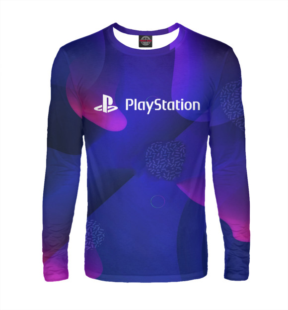 Мужской лонгслив с изображением Playstation цвета Белый