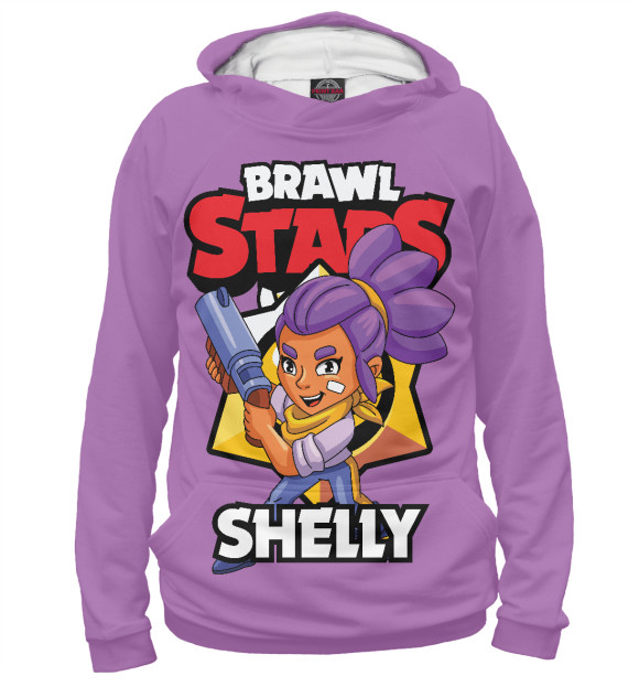 Мужское худи с притом Brawl stars цвета Белый Мужское худи с изображением Brawl stars цвета Белый