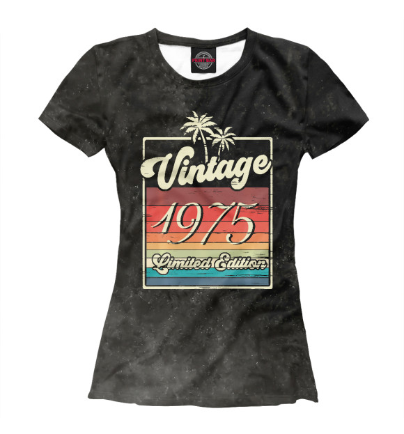 Женская футболка с изображением Vintage 1975 Retro цвета Белый