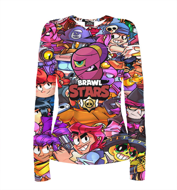 Женский лонгслив с притом Brawl Stars NITA цвета Белый Женский лонгслив с изображением Brawl Stars NITA цвета Белый