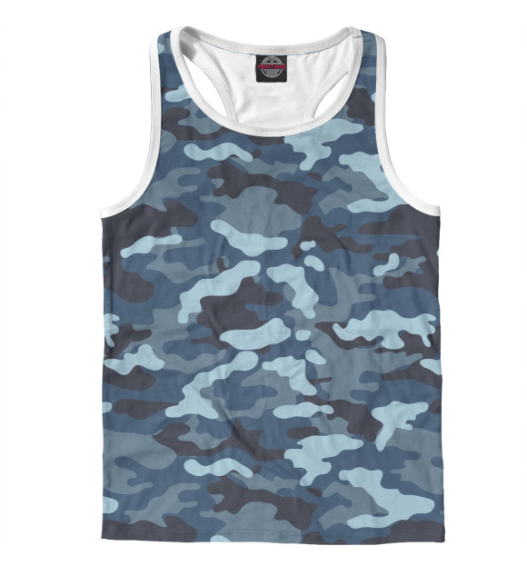 Мужская майка-борцовка с изображением ПОЛИЦИЯ цвета Белый