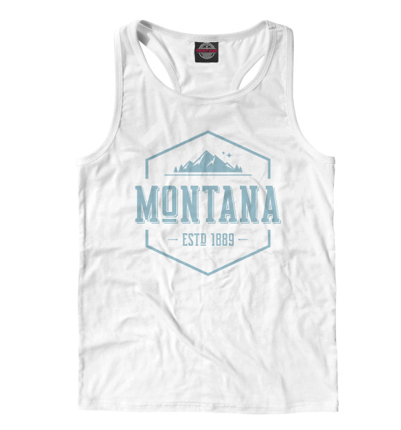 Мужская майка-борцовка с изображением МоНТАНА цвета Белый