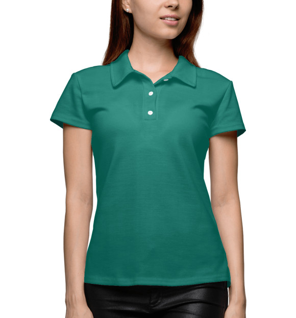 Женское поло с изображением Soya (газировки) цвета Белый