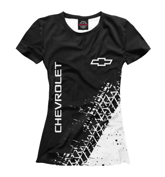 Женская футболка с изображением Chevrolet / Шевроле цвета Белый