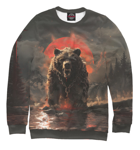Свитшот для девочек с изображением AngryBear цвета Белый