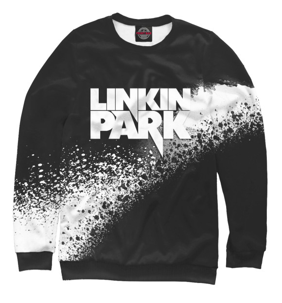 Мужской свитшот с изображением Linkin Park + краски цвета Белый