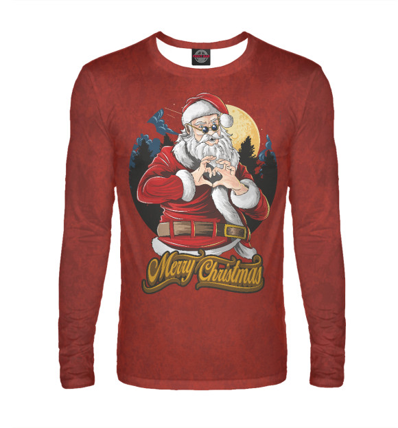 Мужской лонгслив с изображением Santa Claus цвета Белый