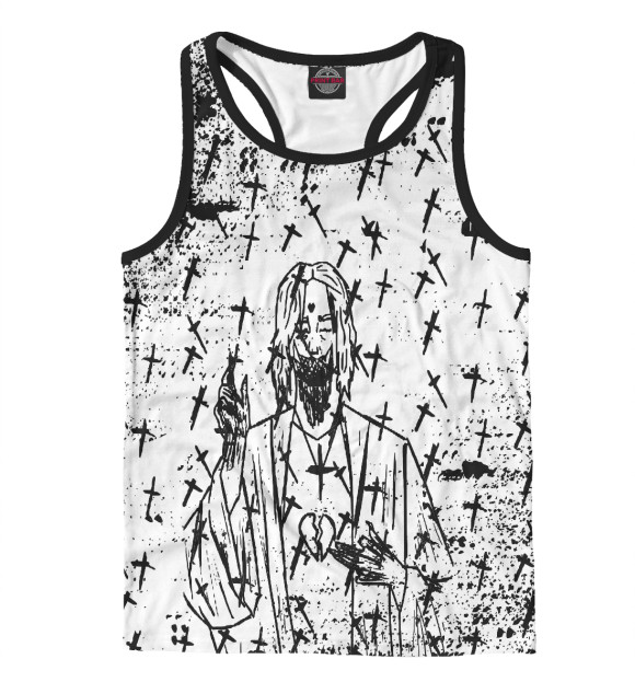 Мужская майка-борцовка с изображением Ghostemane цвета Белый