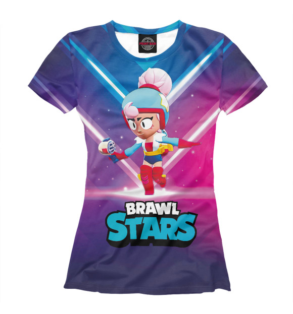 Футболка для девочек с изображением Джанет Janet BrawlStars цвета Белый
