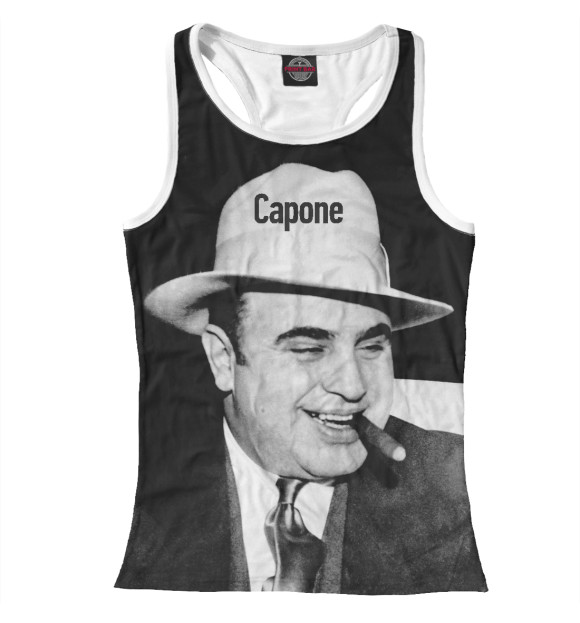 Женская майка-борцовка с изображением Аль Капон цвета Белый