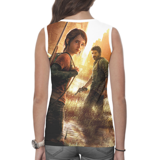 Женская майка с изображением Джоэл и маленькая Элли цвета Белый