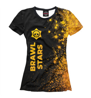 Женская футболка Brawl Stars Gold Gradient (брызги)