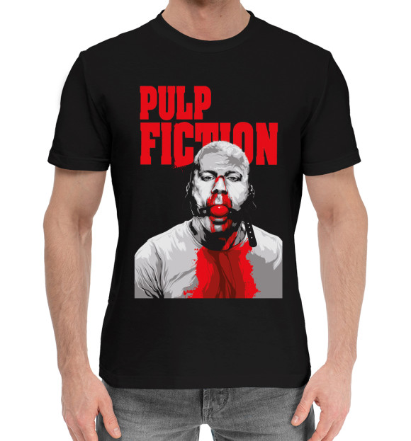 Мужская хлопковая футболка с изображением Pulp fiction цвета Черный