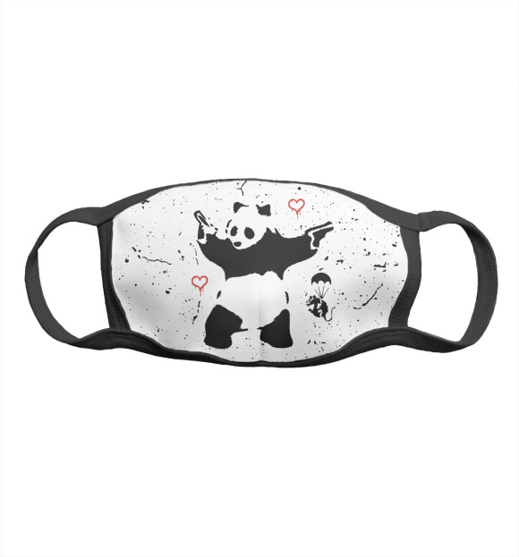 Маска тканевая с изображением Banksy Бэнкси панда цвета Белый