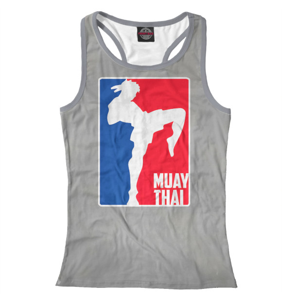 Женская майка-борцовка с изображением Muay Thai Fighter Retro цвета Белый