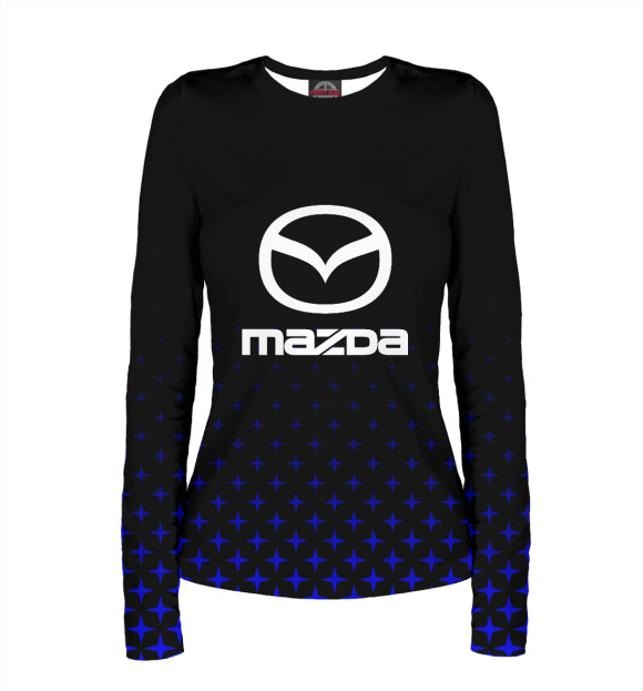 Женский лонгслив с изображением МАЗДА | MAZDA цвета Белый