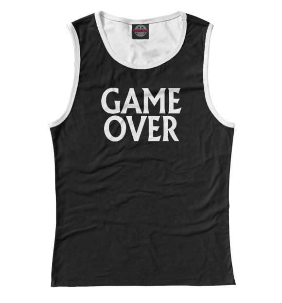 Женская майка с изображением GAME OVER цвета Белый