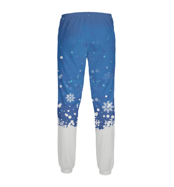 Мужские спортивные штаны с изображением Снежинки цвета Белый