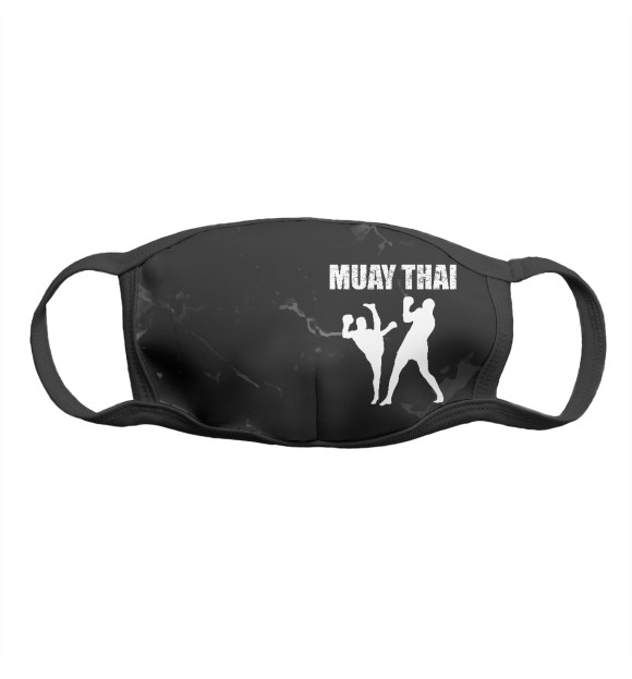 Маска тканевая с изображением Muay Thai цвета Белый