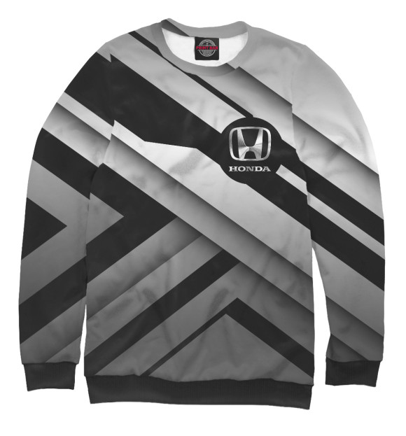 Свитшот для девочек с изображением HONDA (Metal Style) цвета Белый