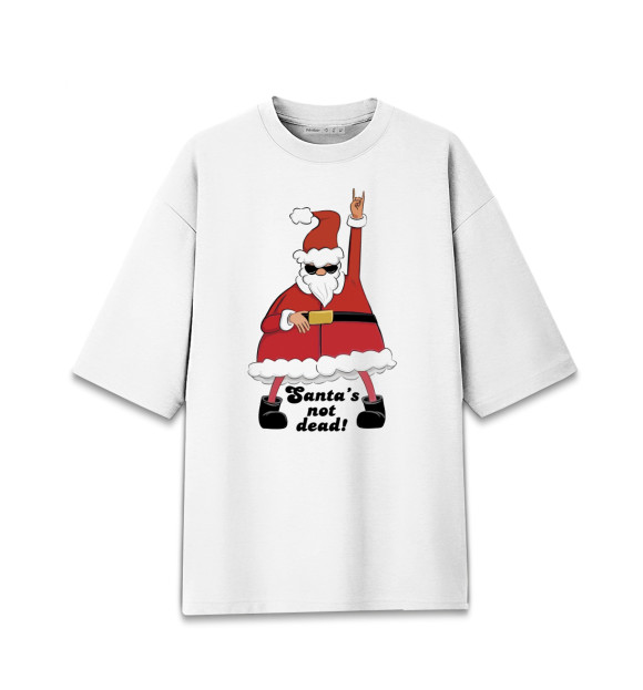 Мужская футболка оверсайз с изображением Santa's not dead! цвета Белый