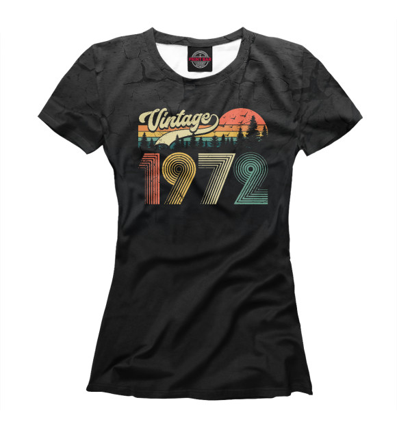 Женская футболка с изображением Vintage 1972 цвета Белый
